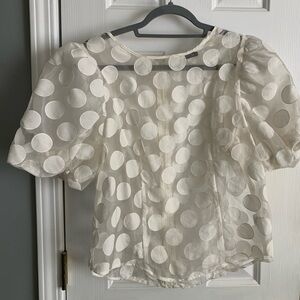 Puffy sleeves off white, cream shirt shirt.